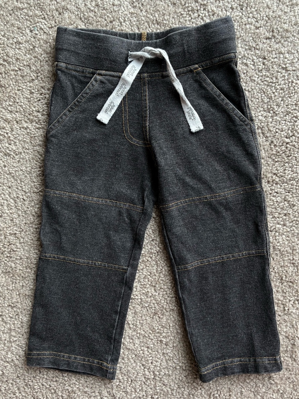 Peekaboo Beans Toddler Dark Gray Pull-On Denim look Joggers with Drawstring